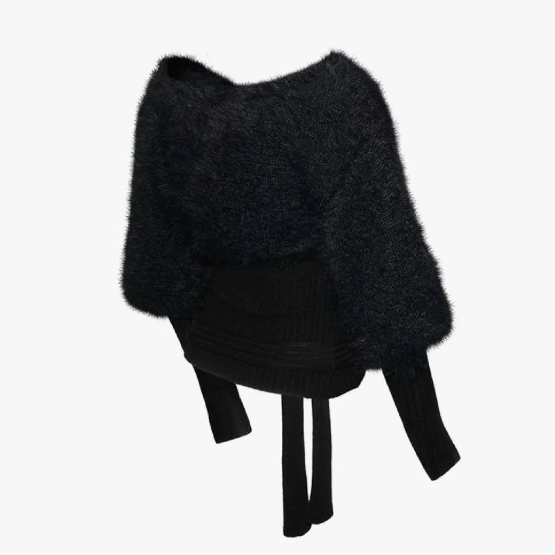 トップス S contrast zip knit THEREDTHREAD