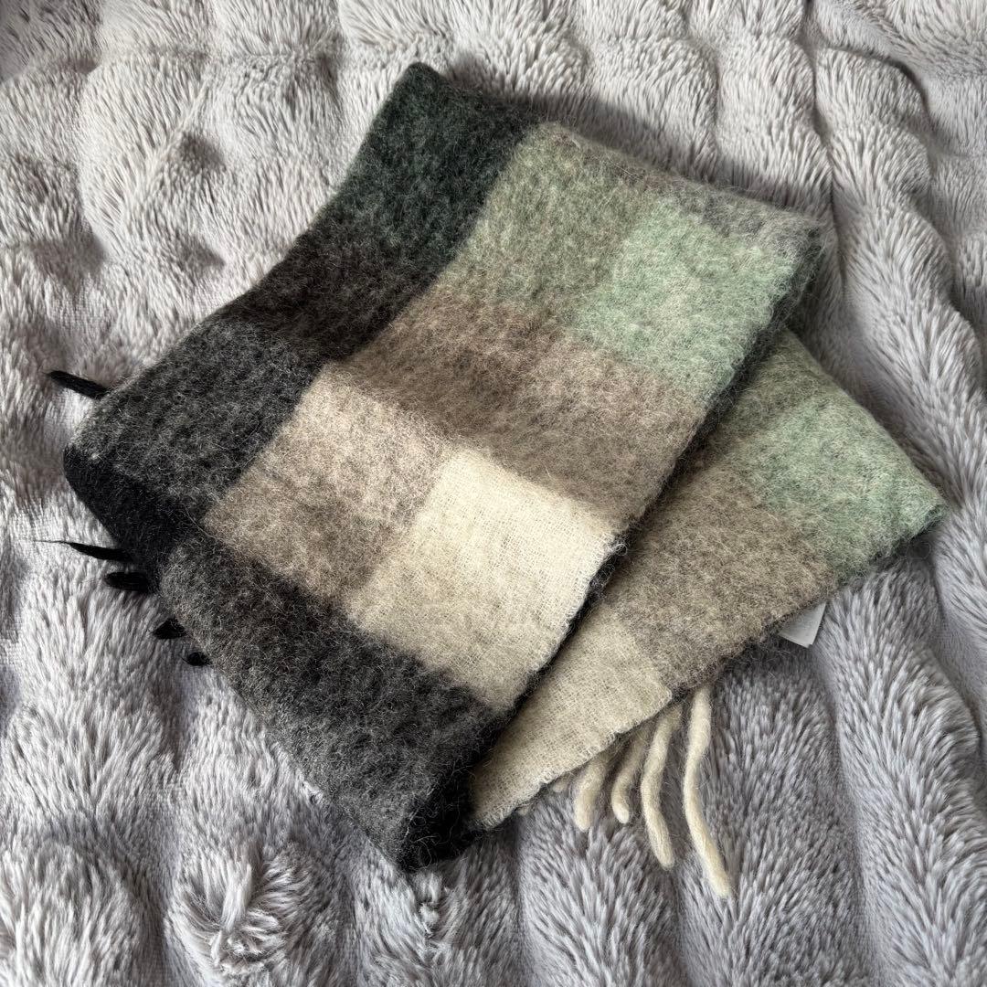 【即購入OK】Acne Studious モヘアチェックスカーフ マフラー