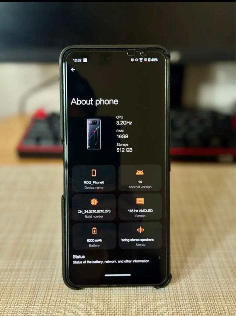 スマートフォン本体 ROG Phone 6 16GB RAM 512GB + Kunai 3