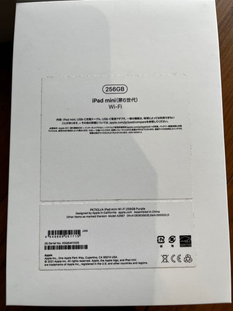 美品 iPad mini6 Wi-Fi256GB 本体【刻印あり】