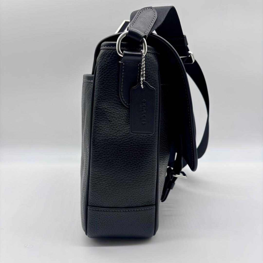 極美品 COACH ショルダー メッセンジャー バッグ レザー 黒CL952