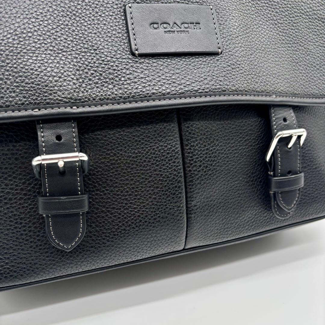 極美品 COACH ショルダー メッセンジャー バッグ レザー 黒CL952