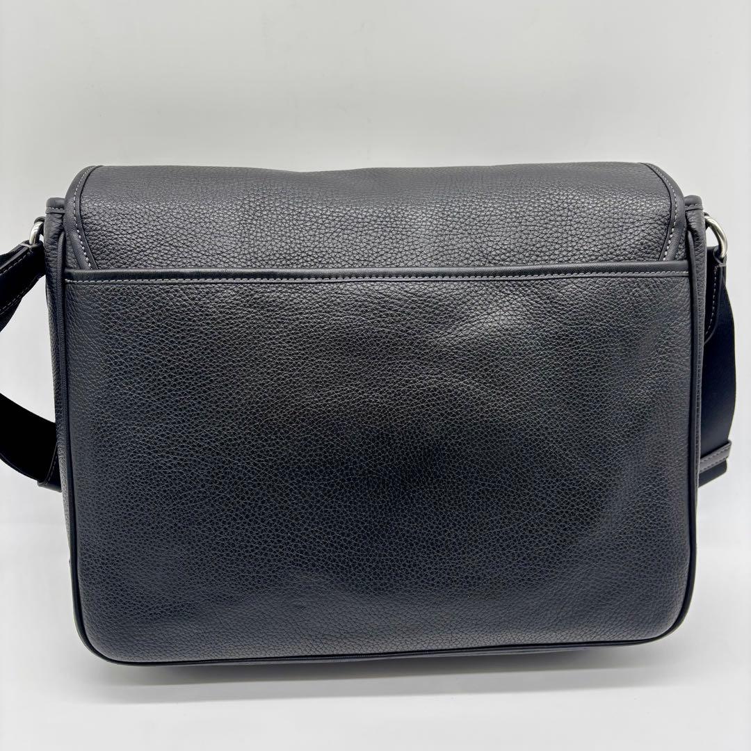 極美品 COACH ショルダー メッセンジャー バッグ レザー 黒CL952