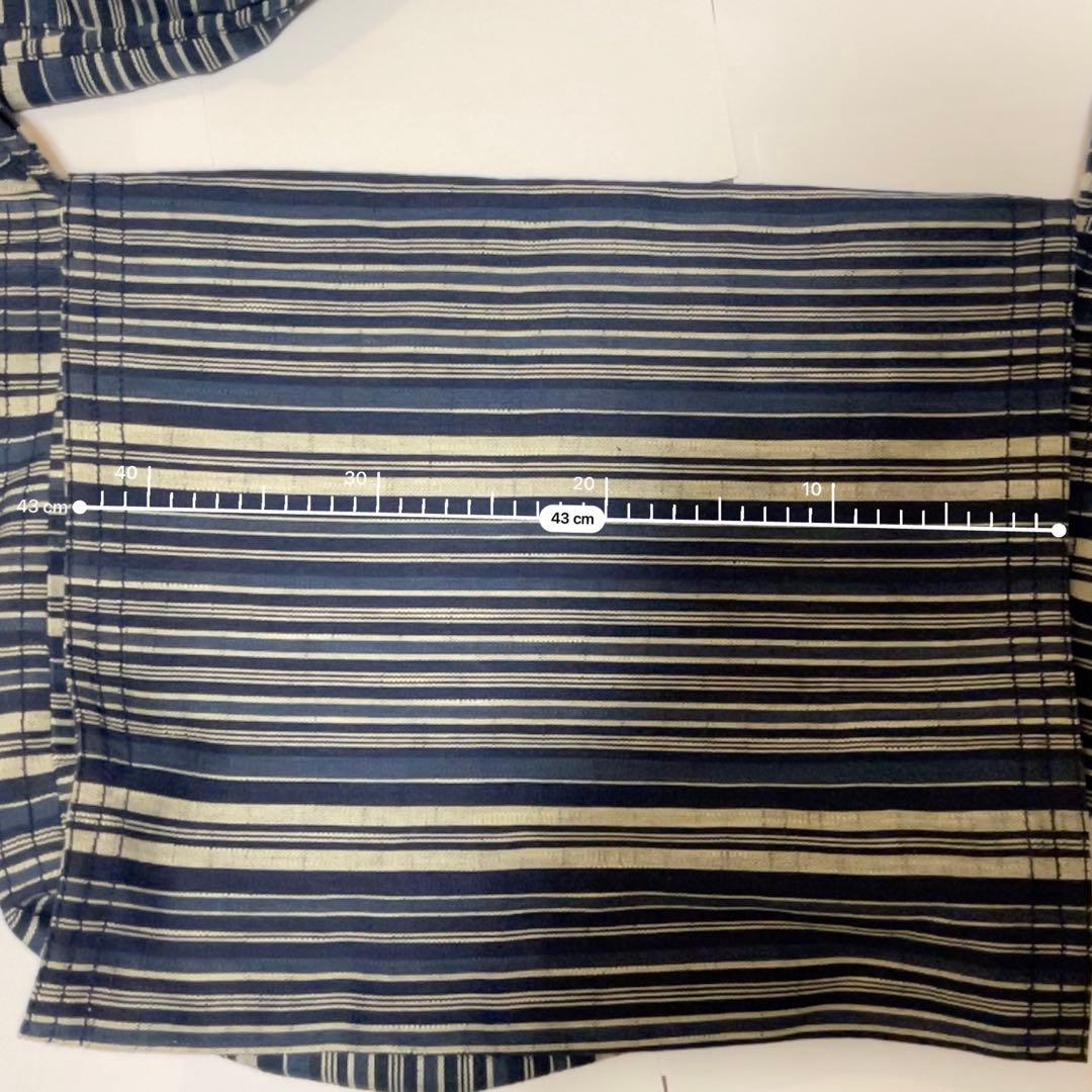 90s ラルフローレン インディゴ ボーダーニュースペーパーバッグ ショルダー