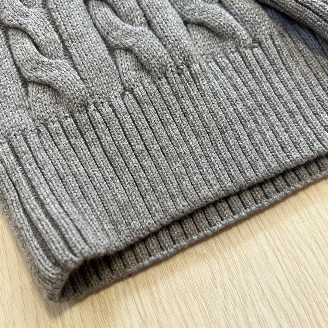 新品 正規品 ラルフローレン ケーブルニット セーター グレー L QRタグ付き