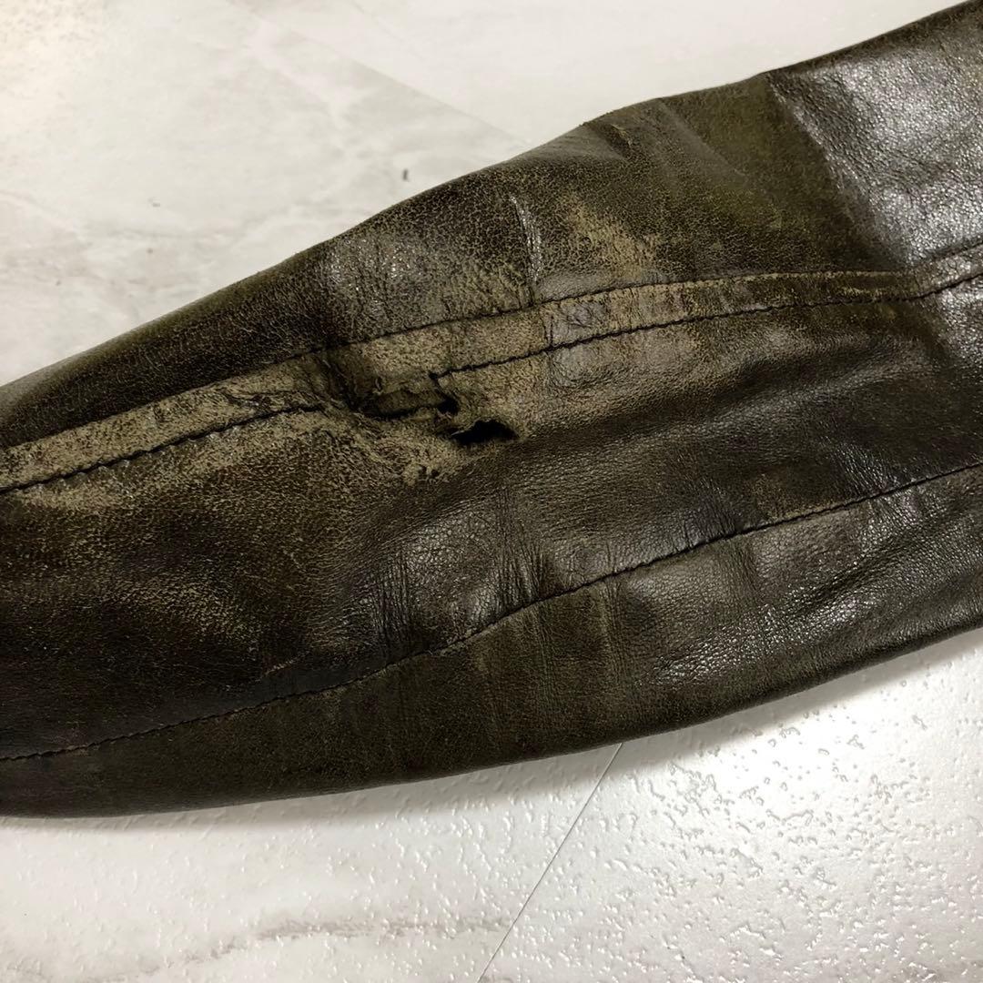 【希少】 EKAM 変形 ライダースジャケット ダブルジップ カーキ S