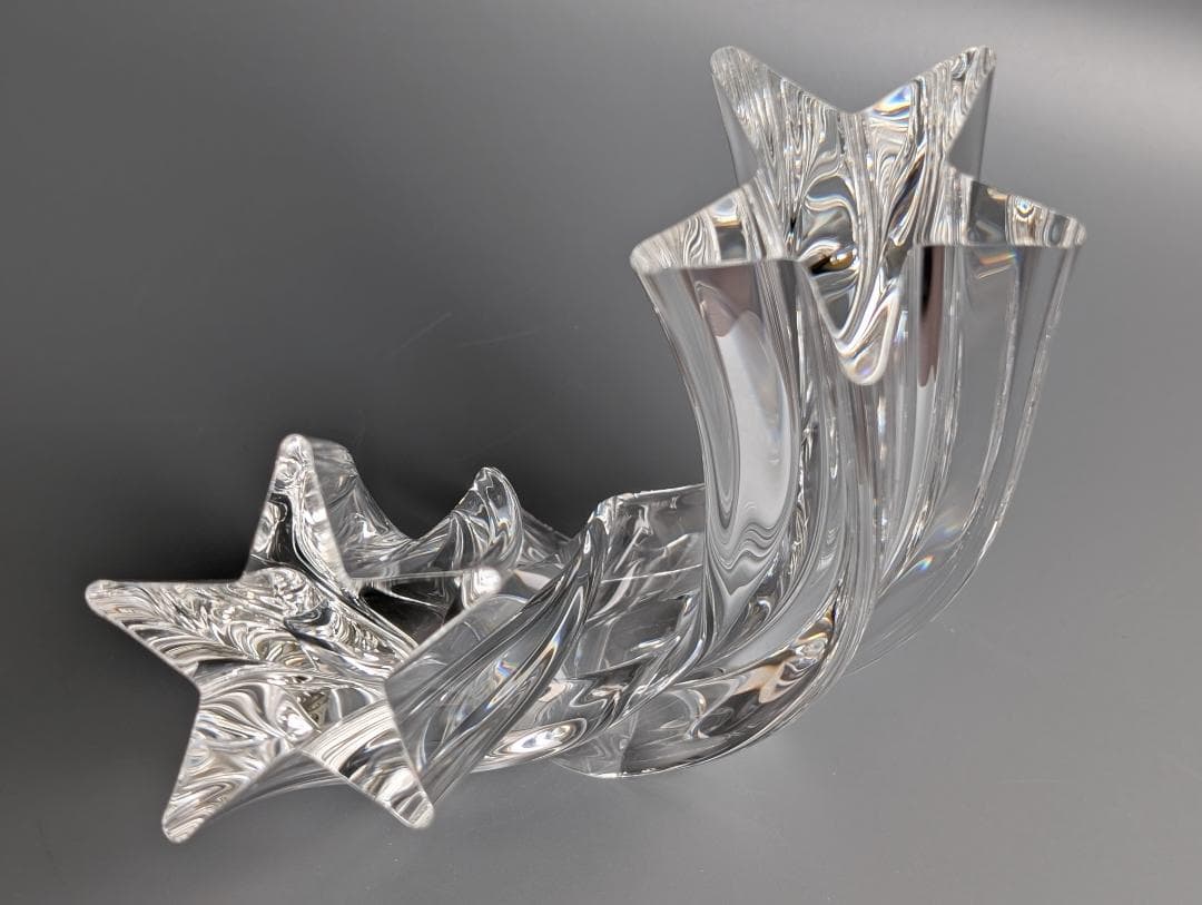 希少 極美品 スチューベン クリスタル オブジェ スターストリーム 流星 箱付