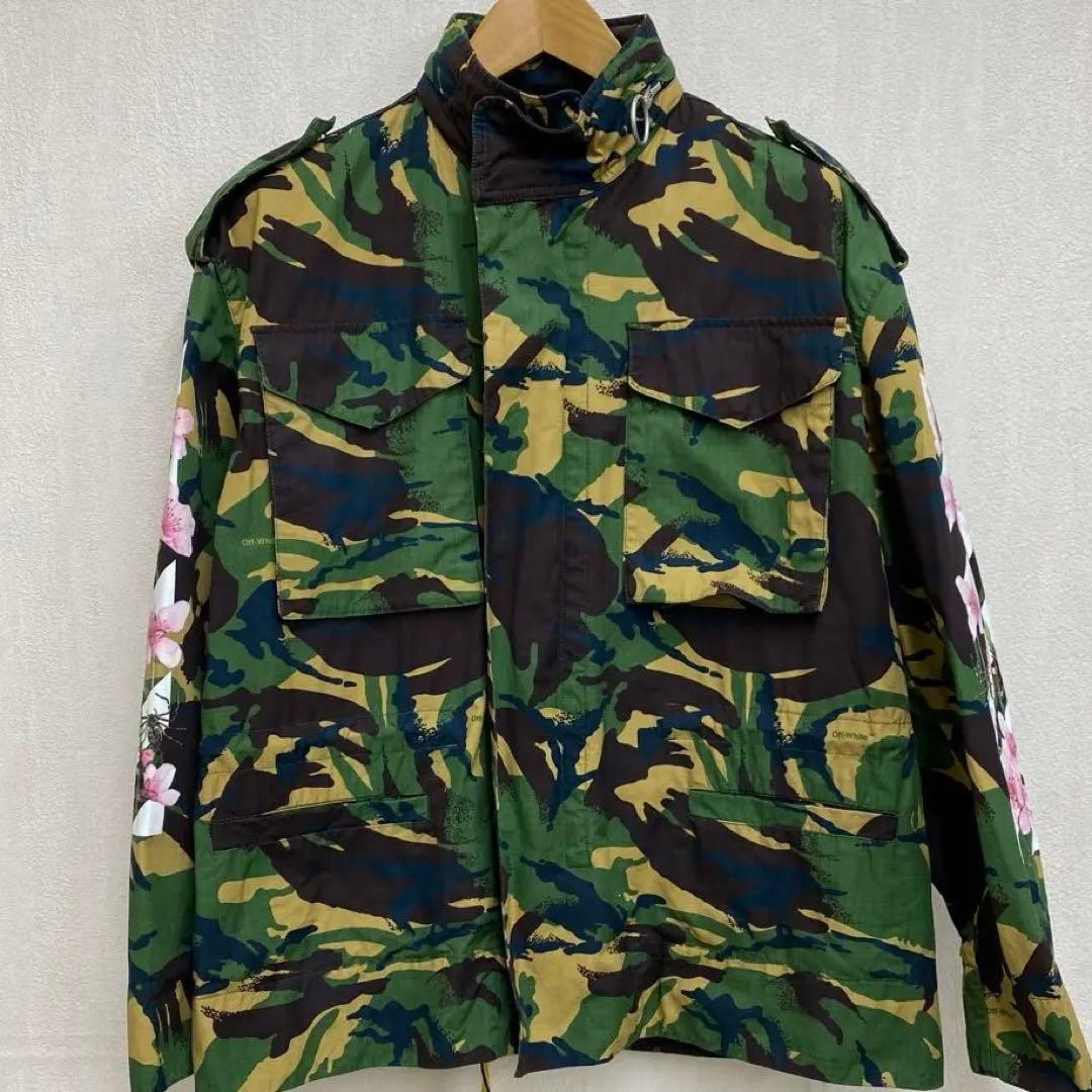 m4151 オフ ホワイト カモフラージュ 迷彩 花柄 ジャケット 36
