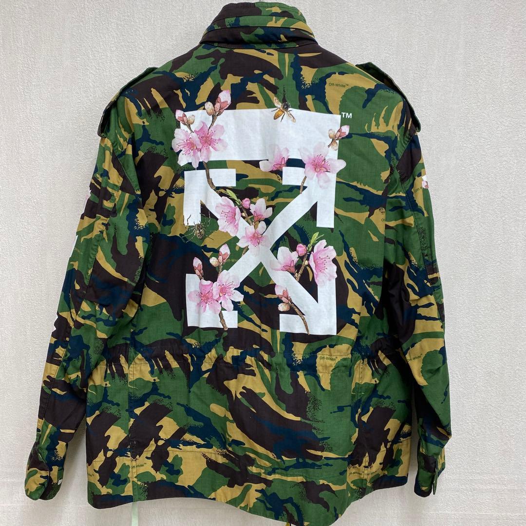 m4151 オフ ホワイト カモフラージュ 迷彩 花柄 ジャケット 36