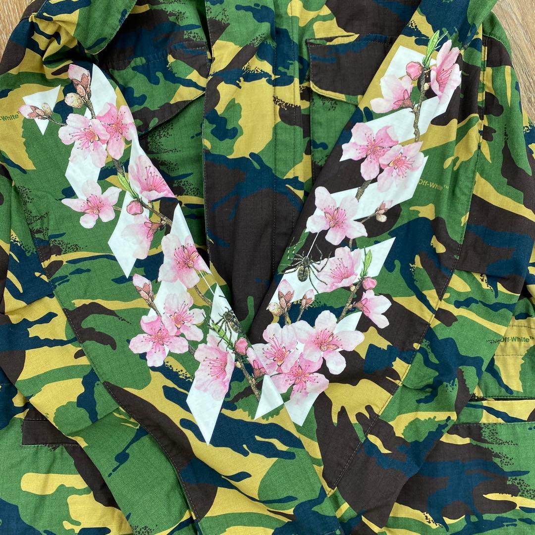 m4151 オフ ホワイト カモフラージュ 迷彩 花柄 ジャケット 36
