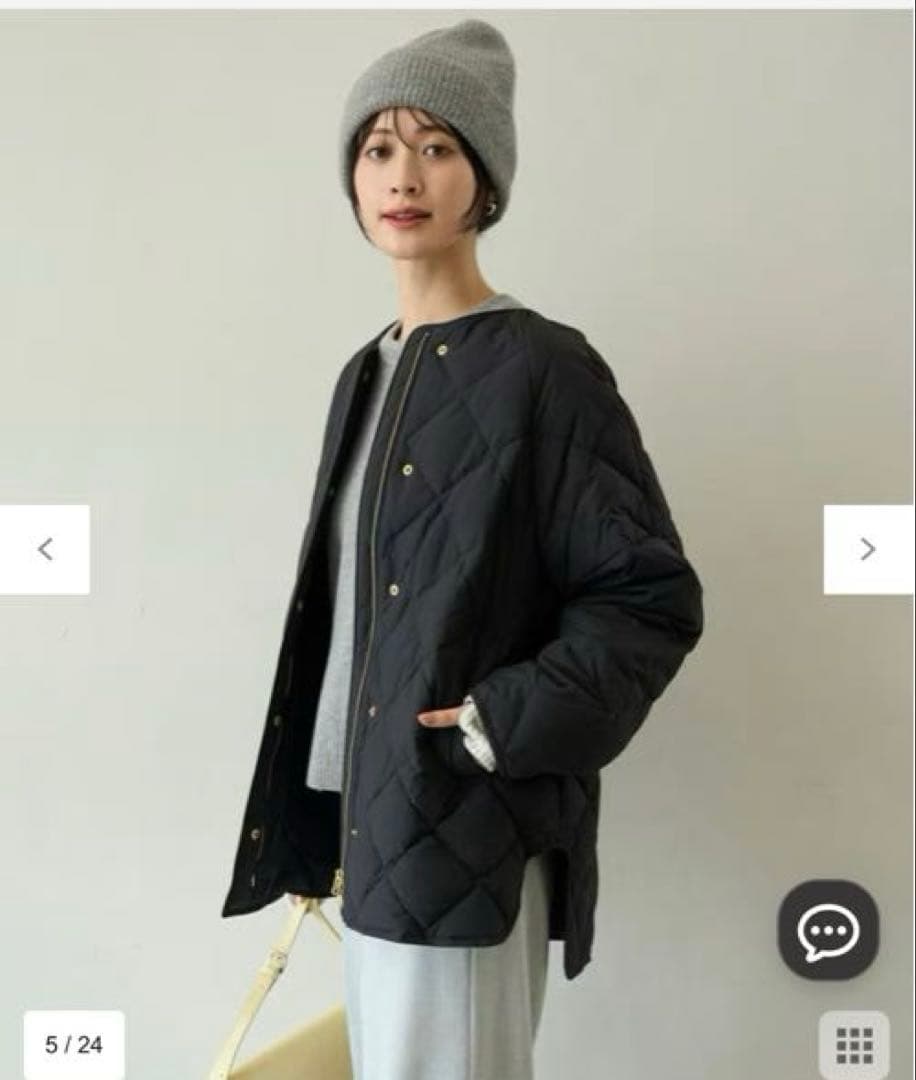 UNFILO TAIONコラボ　キルティング　ブルゾン　ブラック　S