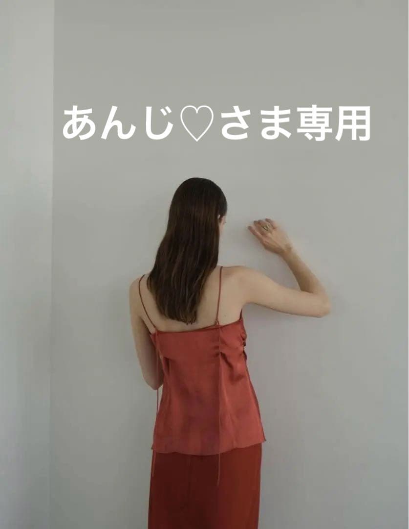 トップス CLANE drape satin camisole tops