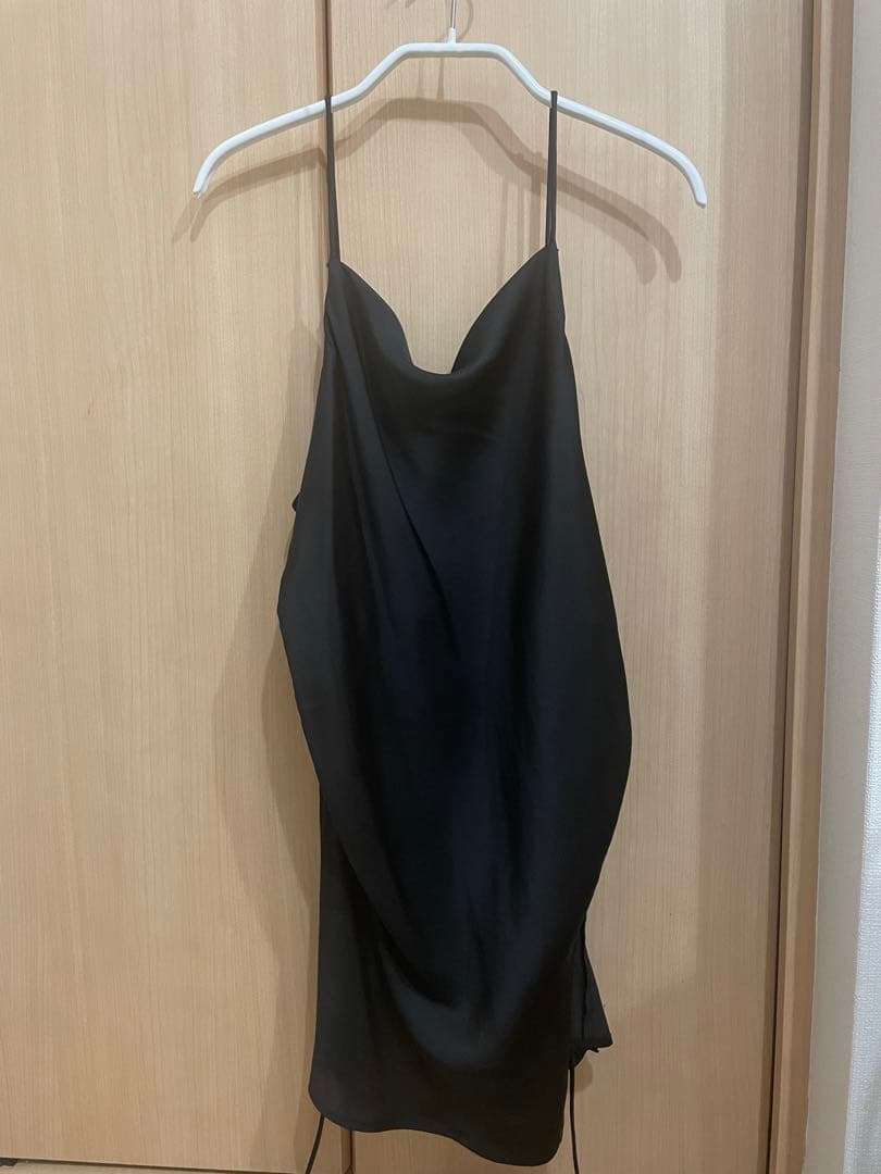 トップス CLANE drape satin camisole tops