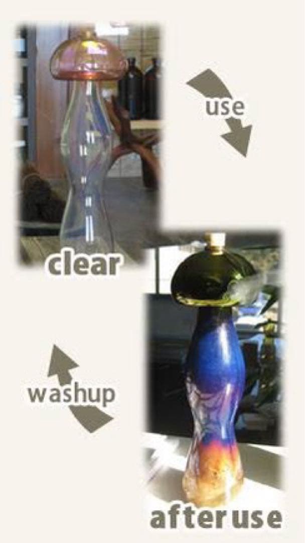 専用　スワールパターンのガラス製品　センドアップ　お香立て