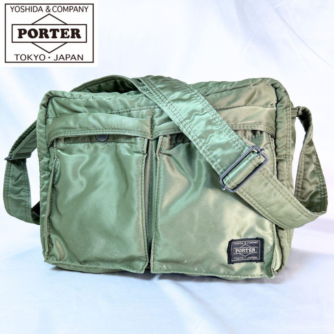 PORTER ポーター タンカー ショルダーバッグ 2層 セージグリーン