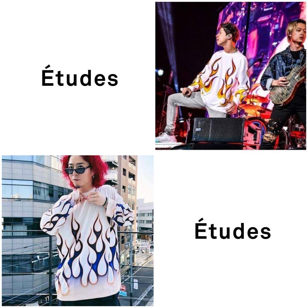 未使用 Etudes エチュード ファイヤーパターン シャツ 50