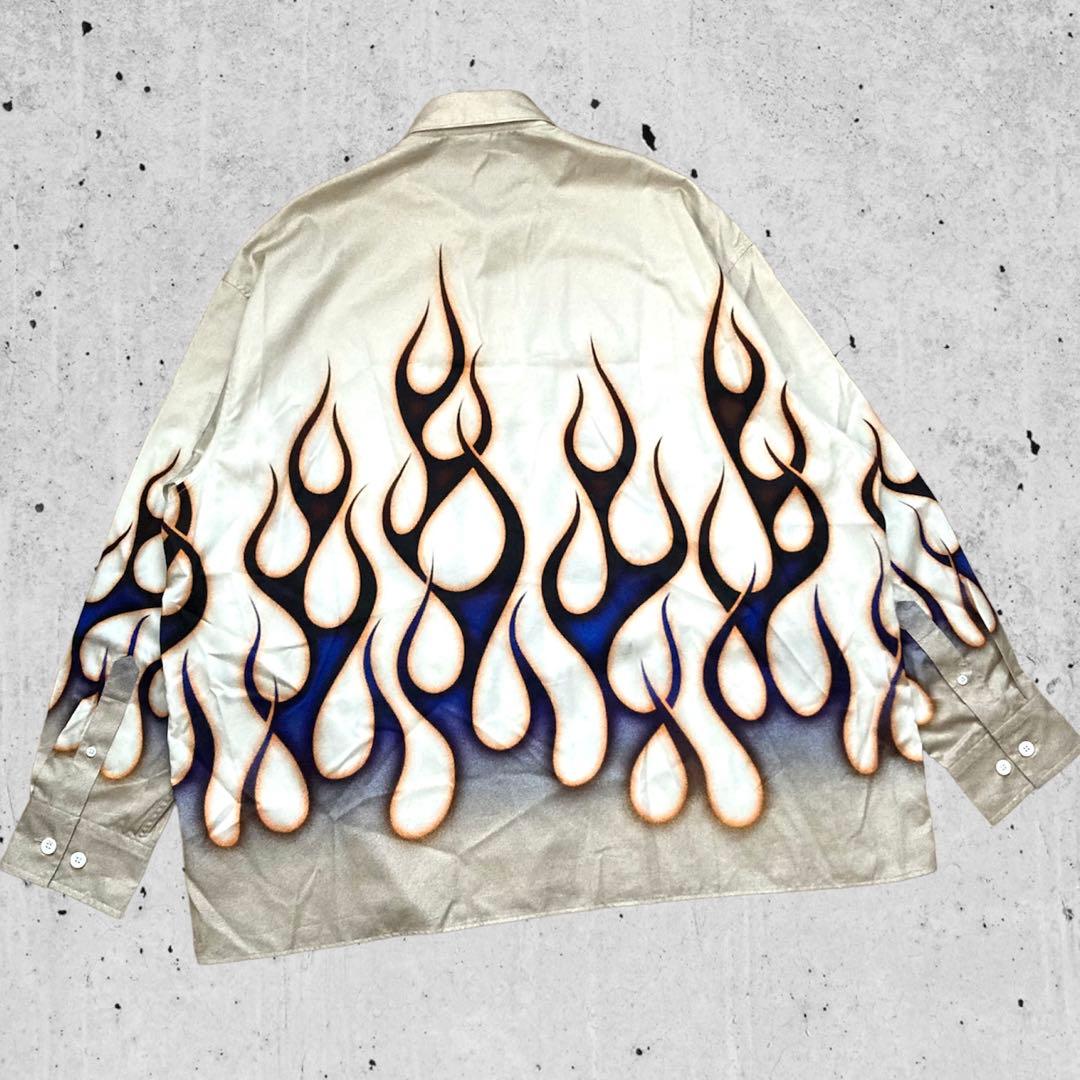 未使用 Etudes エチュード ファイヤーパターン シャツ 50