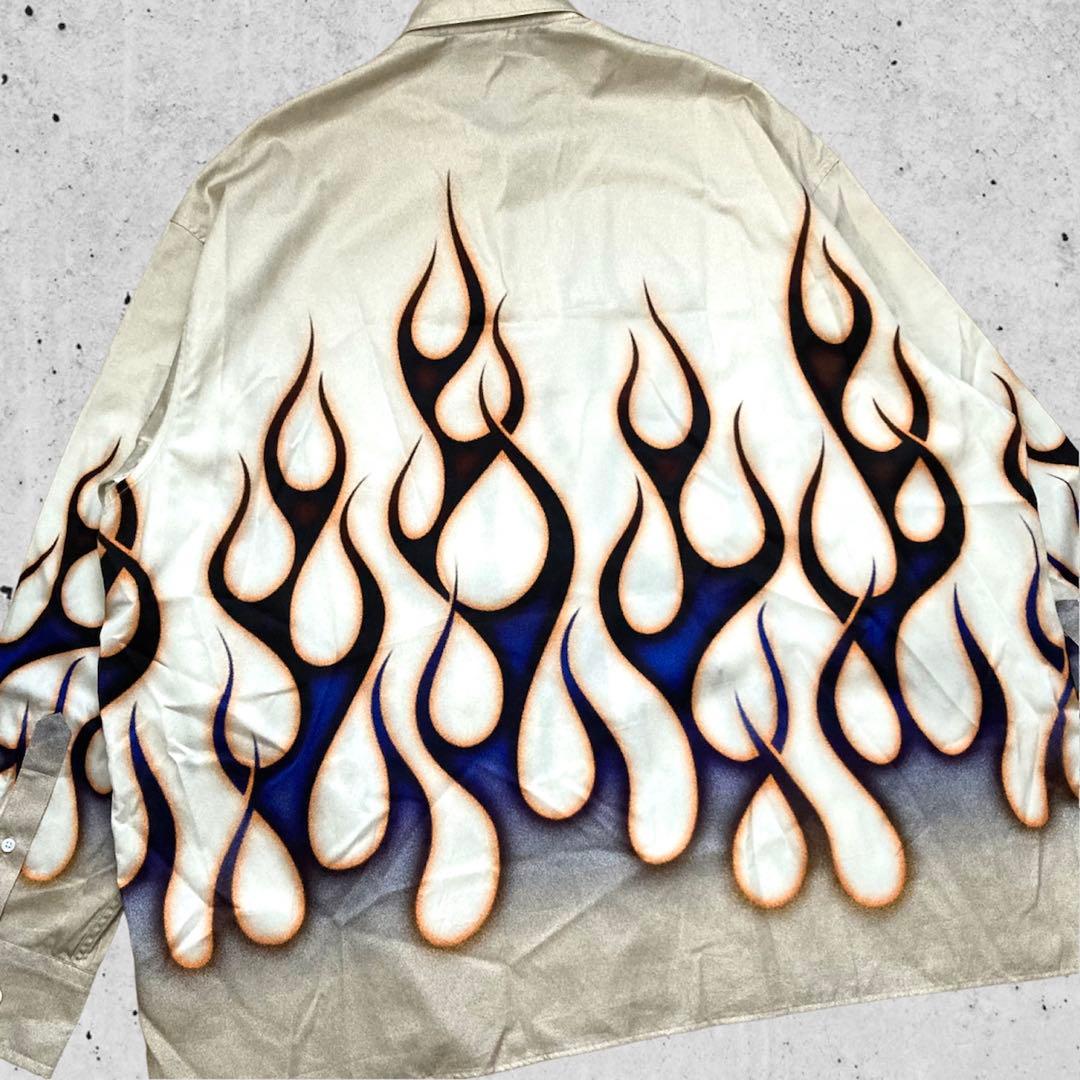未使用 Etudes エチュード ファイヤーパターン シャツ 50
