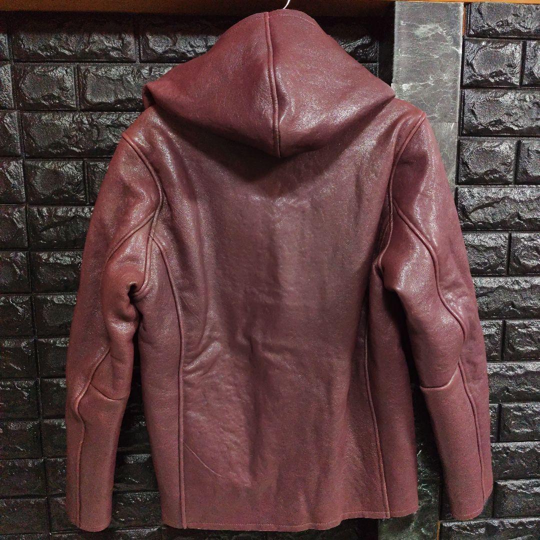 雪 　NOID.ラムレザーベジタブルフーデッドリバーシブルブルゾンサイズ３