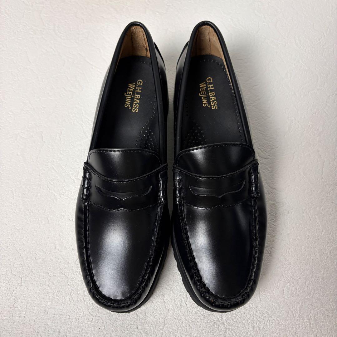 美品　G.H. Bass 厚底　ローファー　ブラック　黒　ジーエイチバス