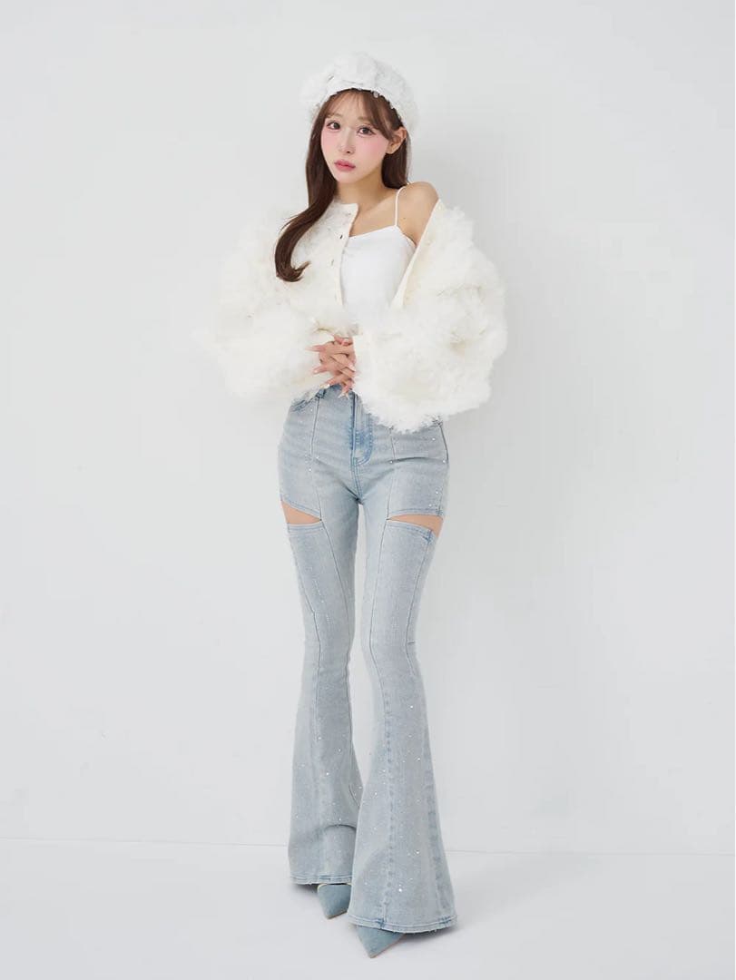 Darichドロップビジューフレアデニムパンツ