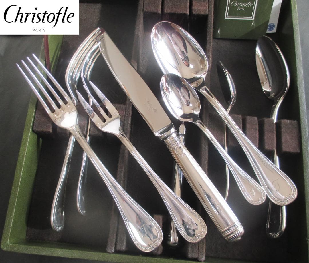 極美品☆仏蘭西高級銀器☆クリストフルシルバー カトラリー１０本セット　マルメゾン