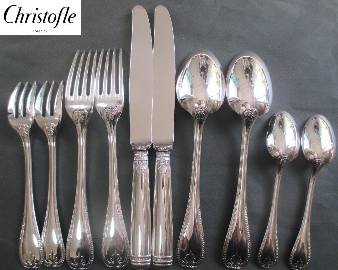 極美品☆仏蘭西高級銀器☆クリストフルシルバー カトラリー１０本セット　マルメゾン