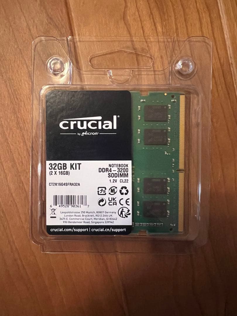【新品未開封】Crucial 32GB DDR4-3200 SO-DIMM