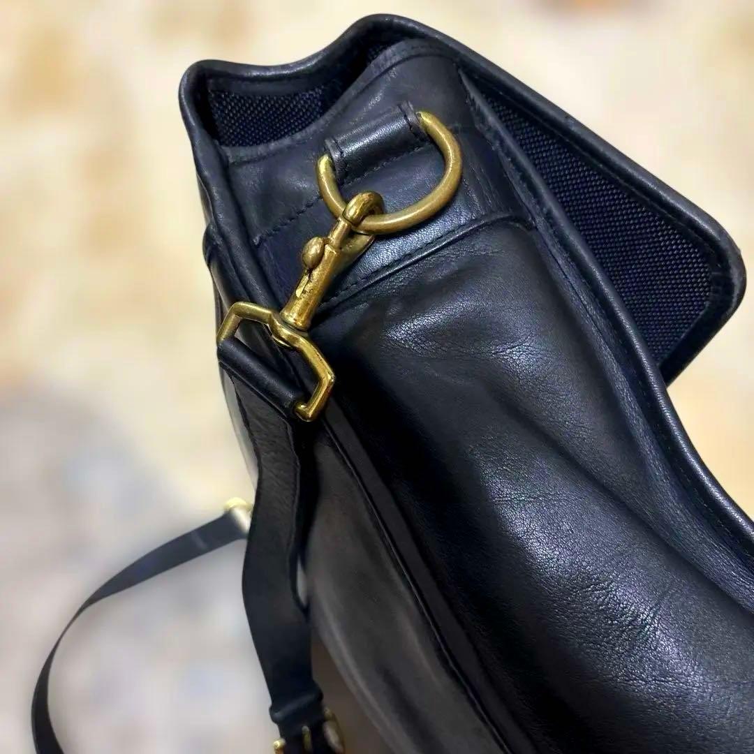 コーチold coachブラックレザービジネスバッグ　40×29×10 大きめ