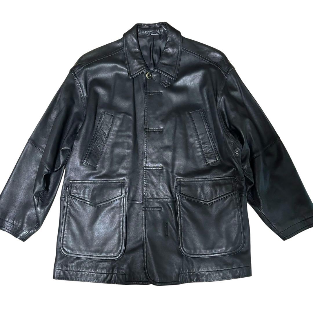 【おさる】INTERMEZZO ダーバン　カーコート　羊革　XL オーバー