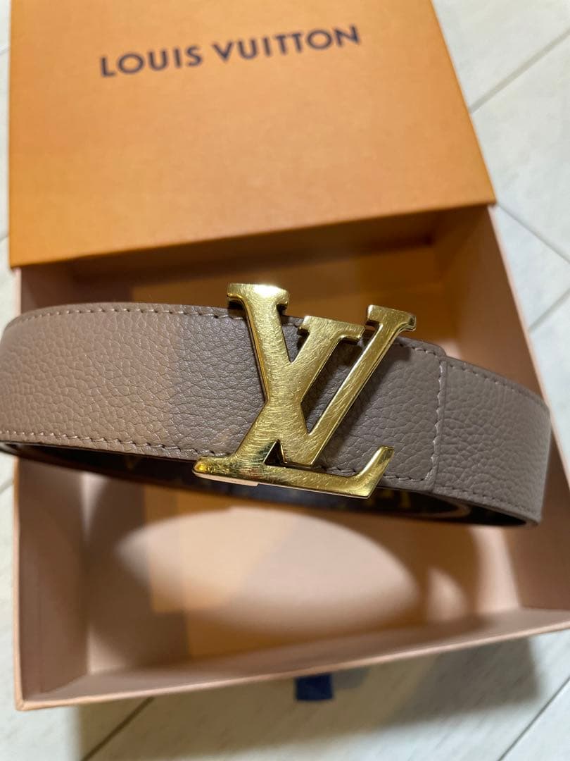LOUIS VUITTON ピンクベージュレザー ベルト リバーシブル