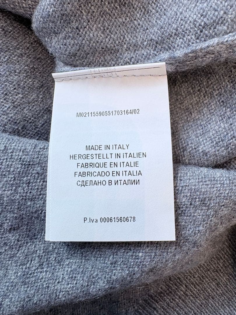 新品 グランサッソ カシミヤ100% ニット クルーネック グレー 52 50