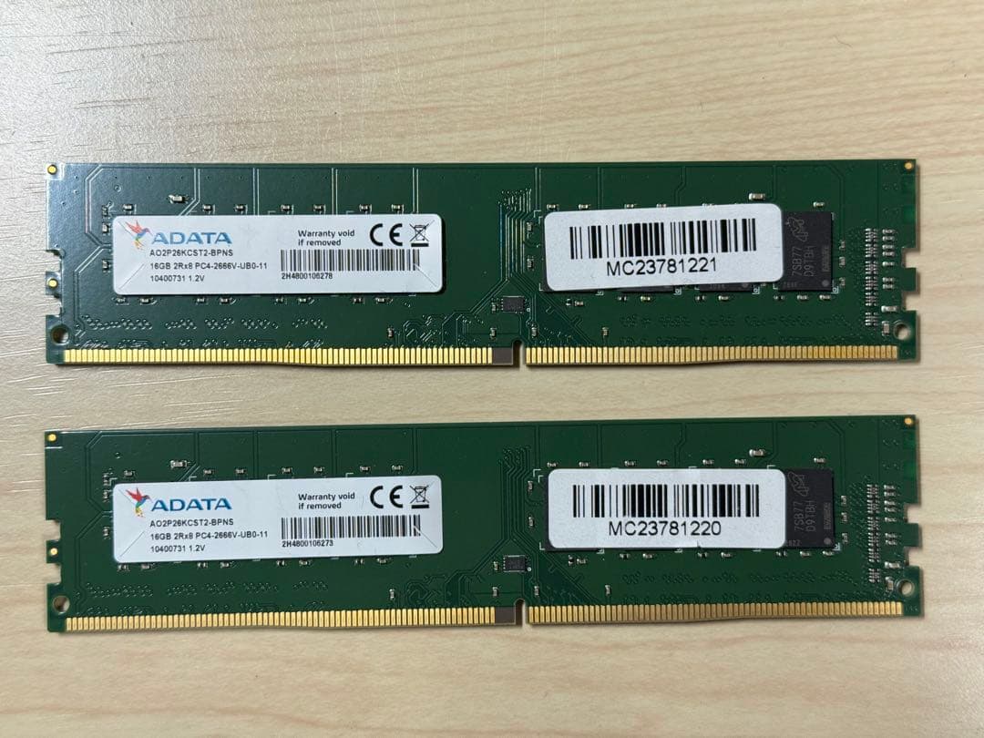 ADATA デスクトップPC用メモリ DDR4-2666 16GB 2枚32GB