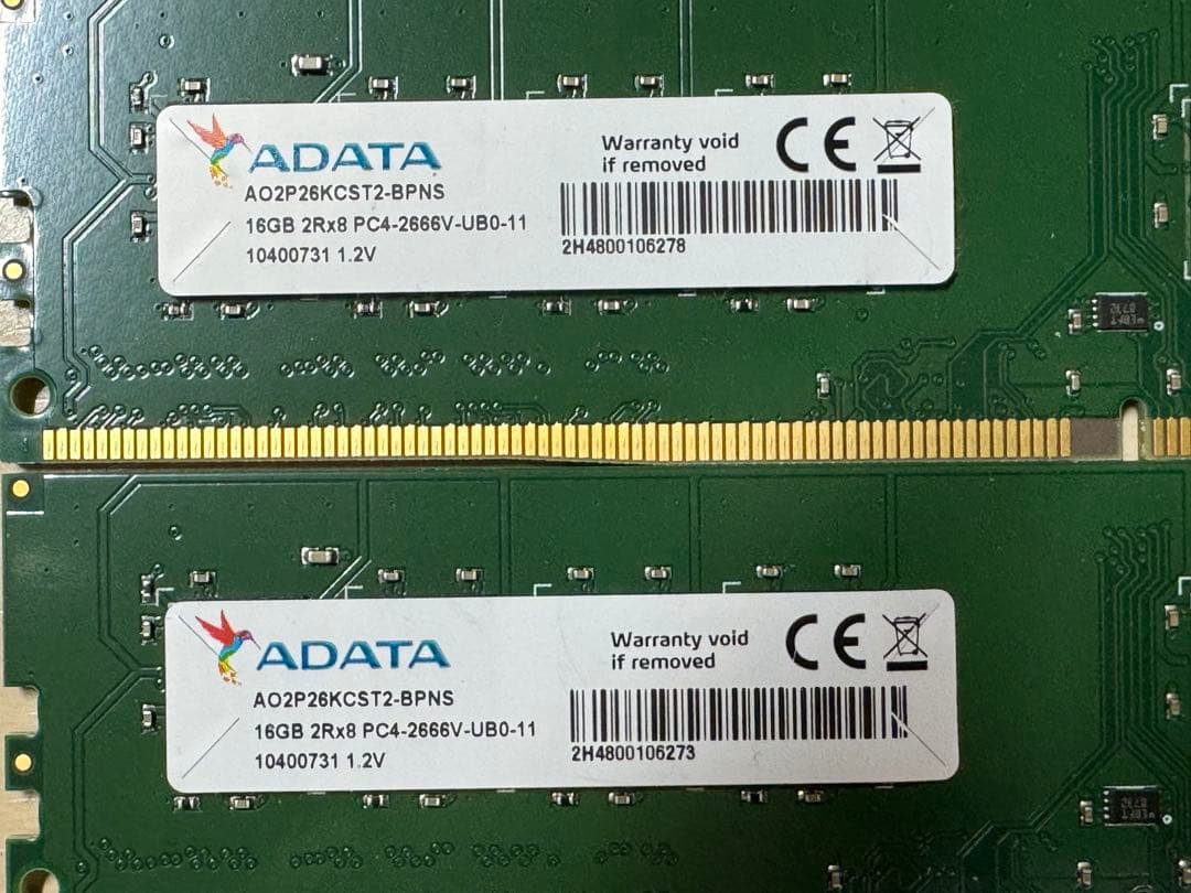 ADATA デスクトップPC用メモリ DDR4-2666 16GB 2枚32GB