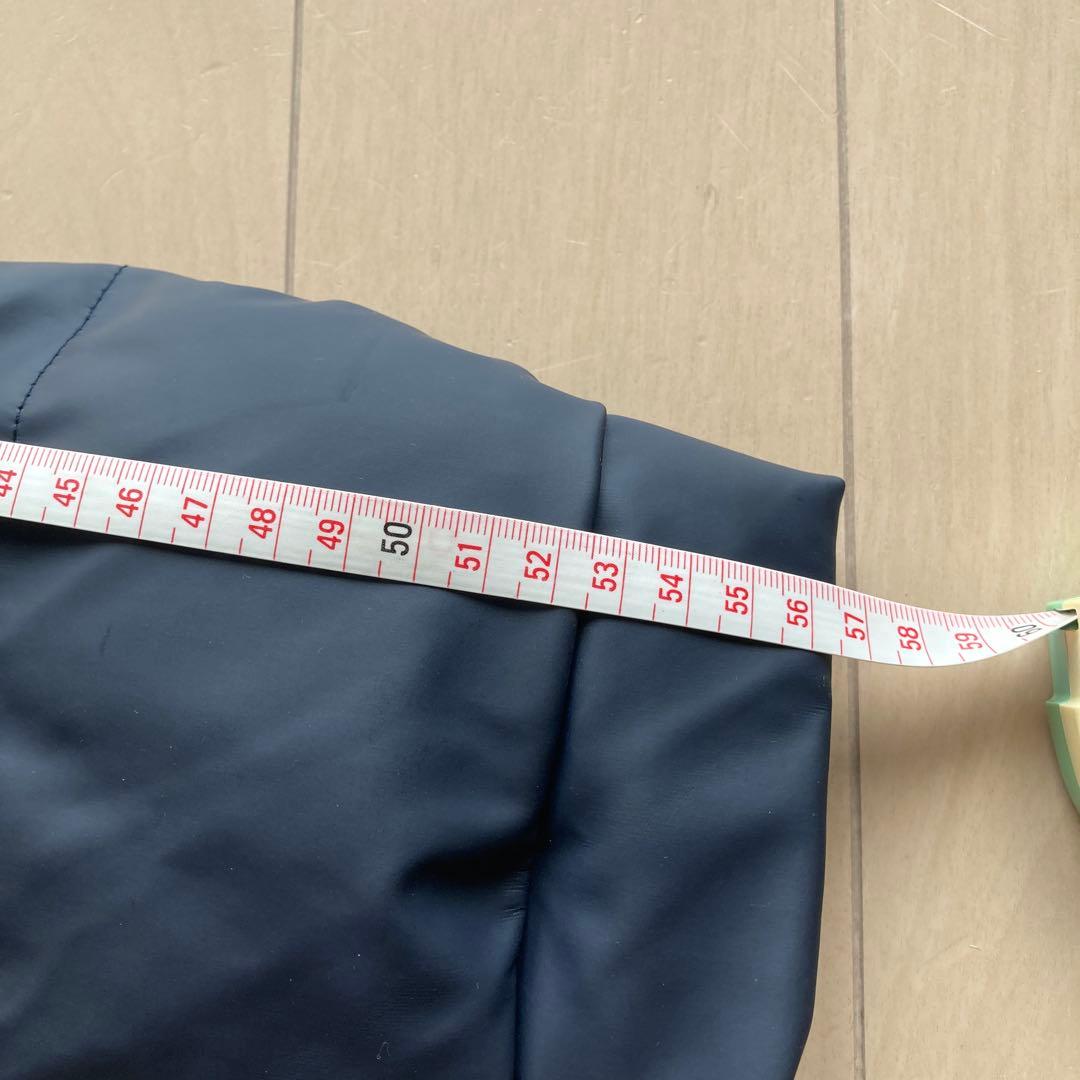 ネイビー ダウンジャケット ストライプ裏地