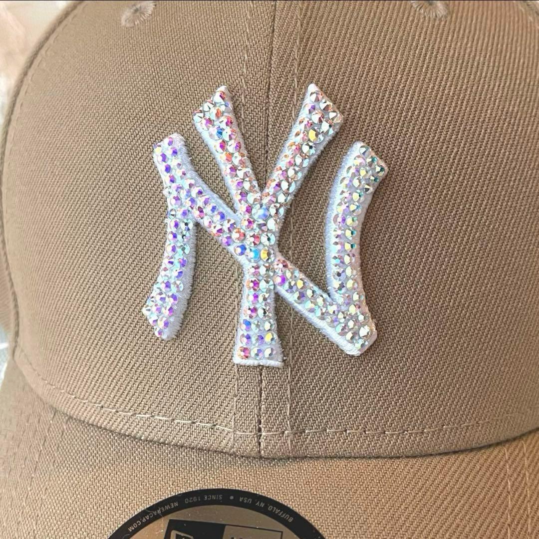 ニューエラ キャップ ラインストーン キラキラ9FORTY オーロラ ベージュ