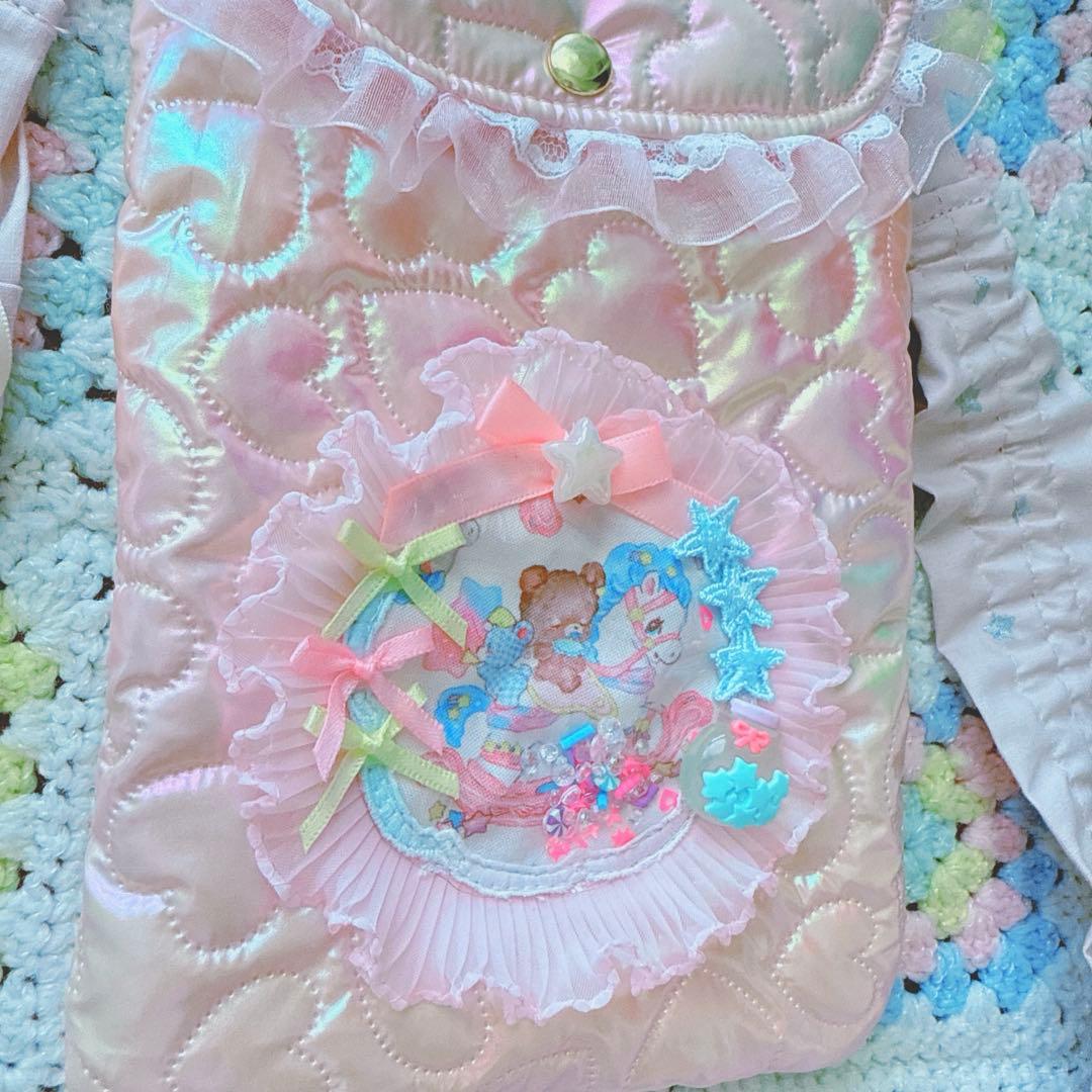 サコッシュ⭐︎BABYくまちゃん ドロストショルダーストラップ付き