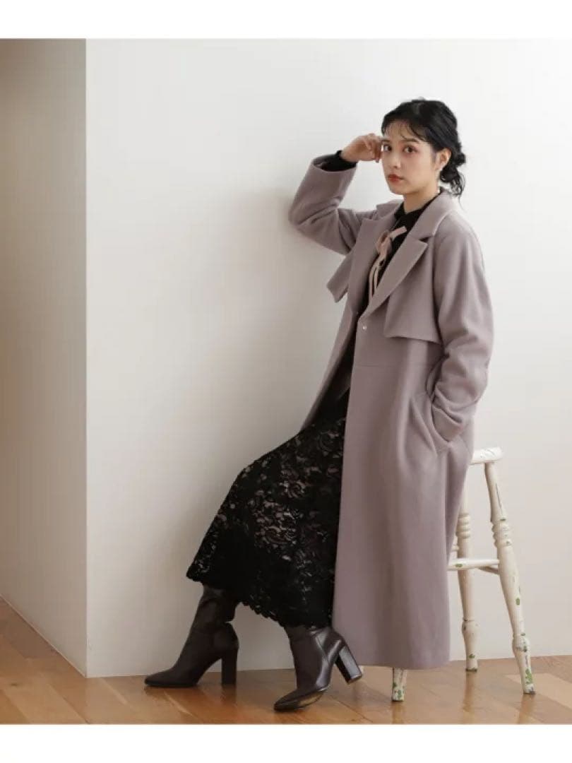 ジルバイジルスチュアート　ライトモッサウールトレンチコート　モカ