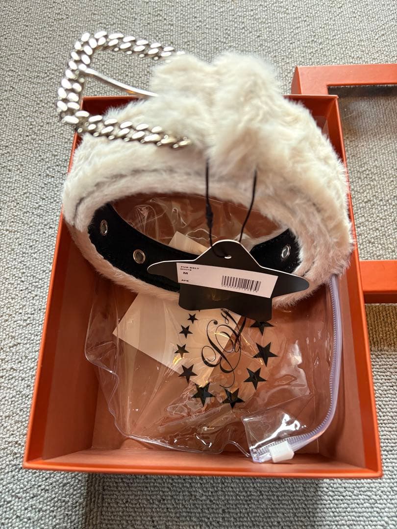 AFB FUR BELT ファー　ベルト白　ホワイト