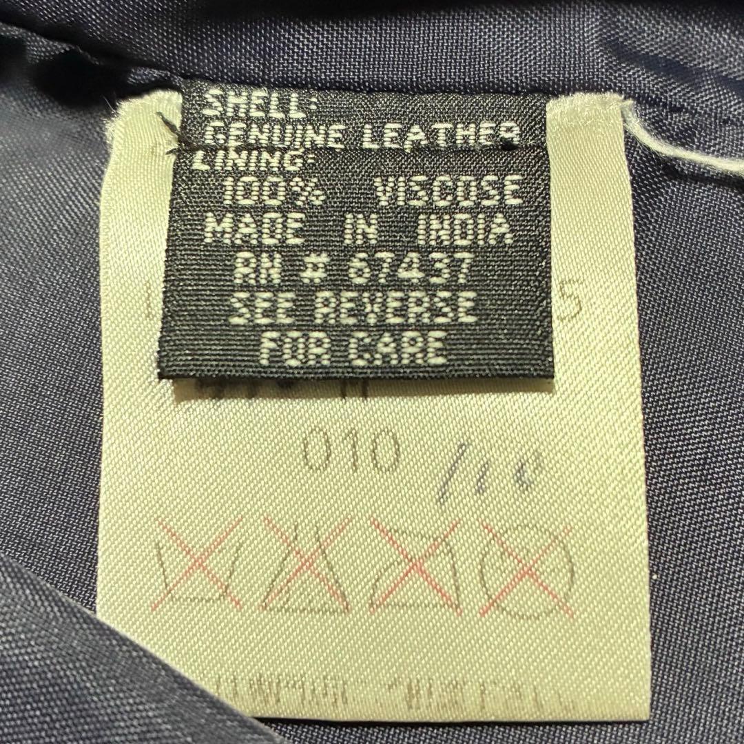 希少　ラルフローレン　レザージャケット　ネイビー　ダブル　山羊革　Mサイズ