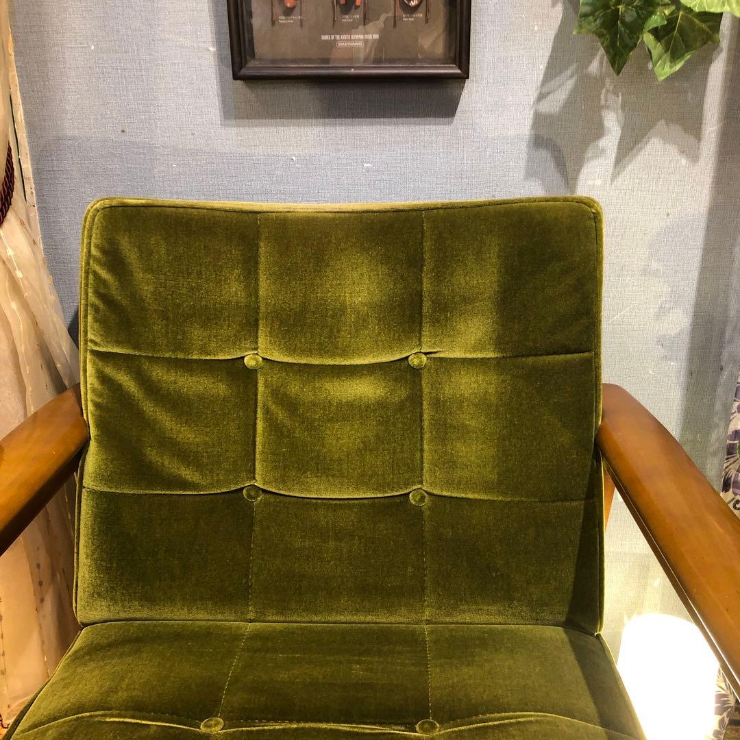 き*)様 ヴィンテージ カリモク６０　1シーター チェア　ソファ　モケットグリー
