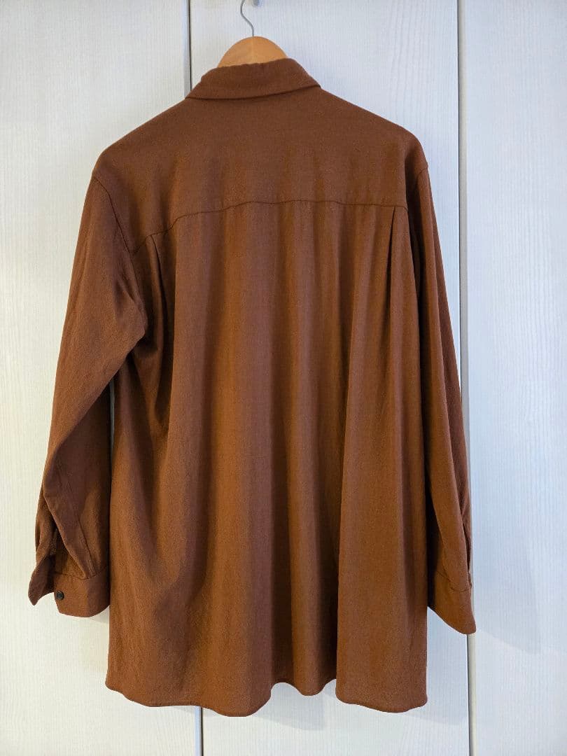 極美品 AILE par EDIFICE ウールシャツ 40 茶 ブラウン