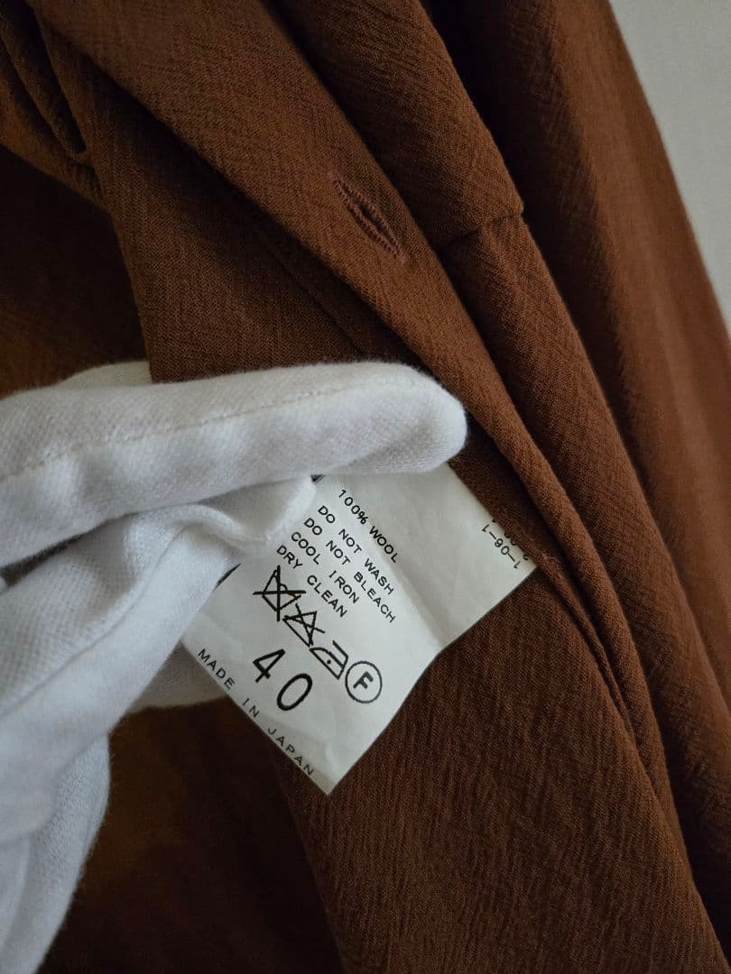 極美品 AILE par EDIFICE ウールシャツ 40 茶 ブラウン