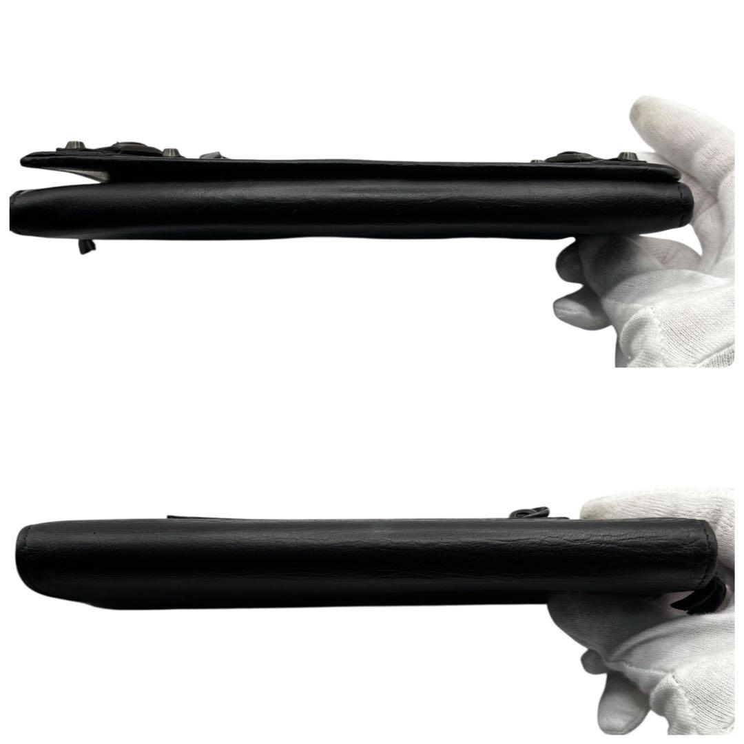 S級極美品✨バレンシアガ 長財布 クラシック コンチネンタル スタッズ ブラック