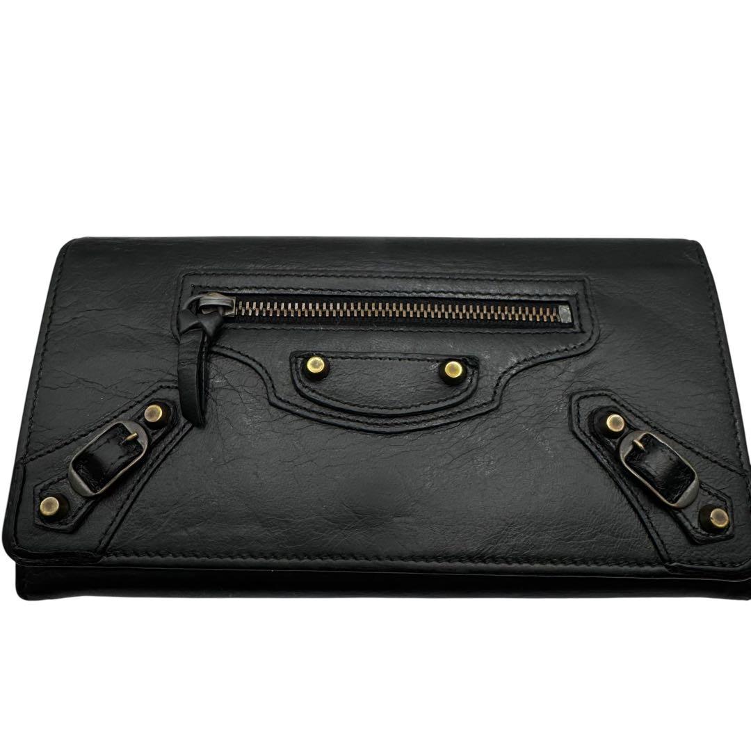 S級極美品✨バレンシアガ 長財布 クラシック コンチネンタル スタッズ ブラック