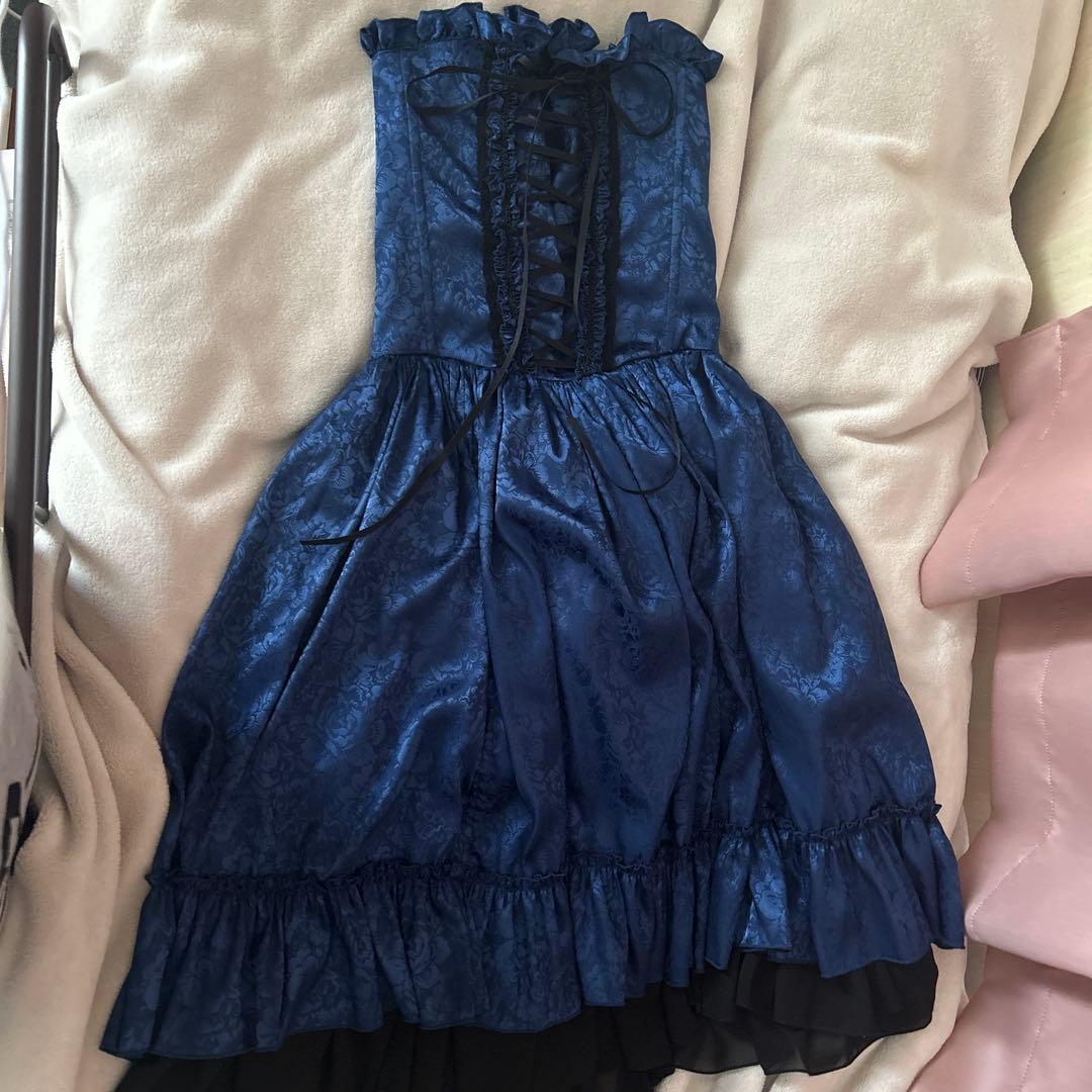 アトリエピエロ　コルセットスカート　コルセットドレス　青