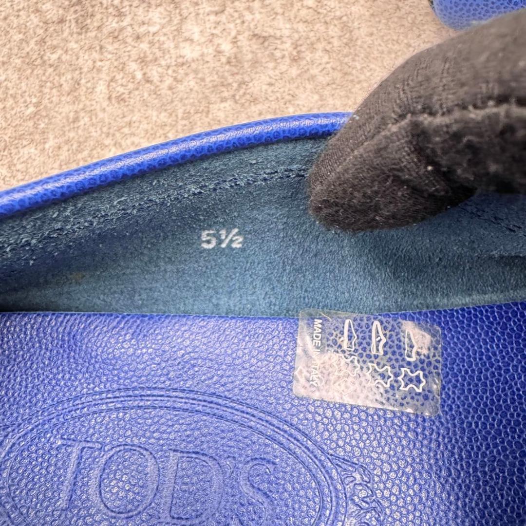 極美品　トッズ ブルー　ゴンミーノ　ドライビングシューズ　モカシン　レザー 本革