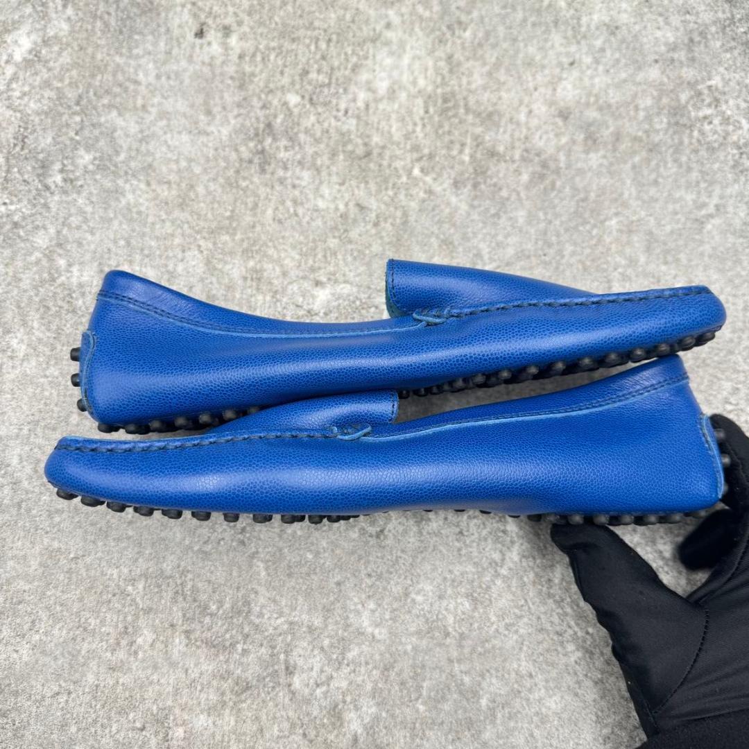極美品　トッズ ブルー　ゴンミーノ　ドライビングシューズ　モカシン　レザー 本革