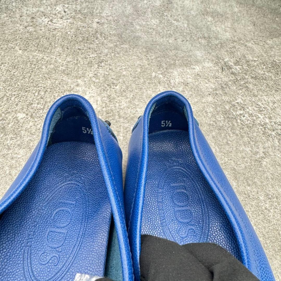 極美品　トッズ ブルー　ゴンミーノ　ドライビングシューズ　モカシン　レザー 本革