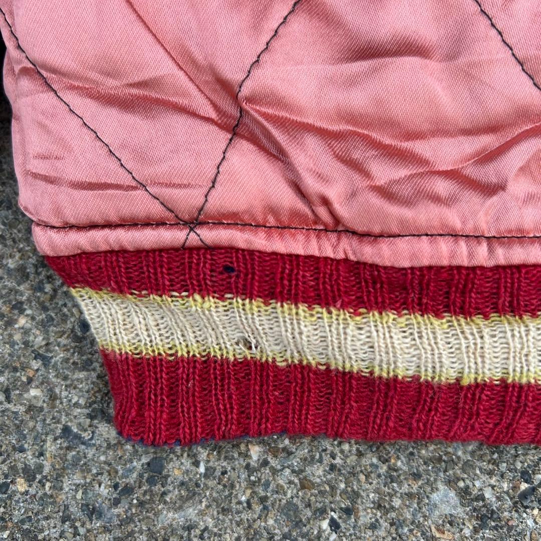 別珍 × サテン 50s リバーシブル スカじゃん 龍虎刺繍 富士山 手刺繍